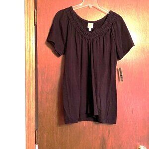 NWT JM Collection women's size large black top